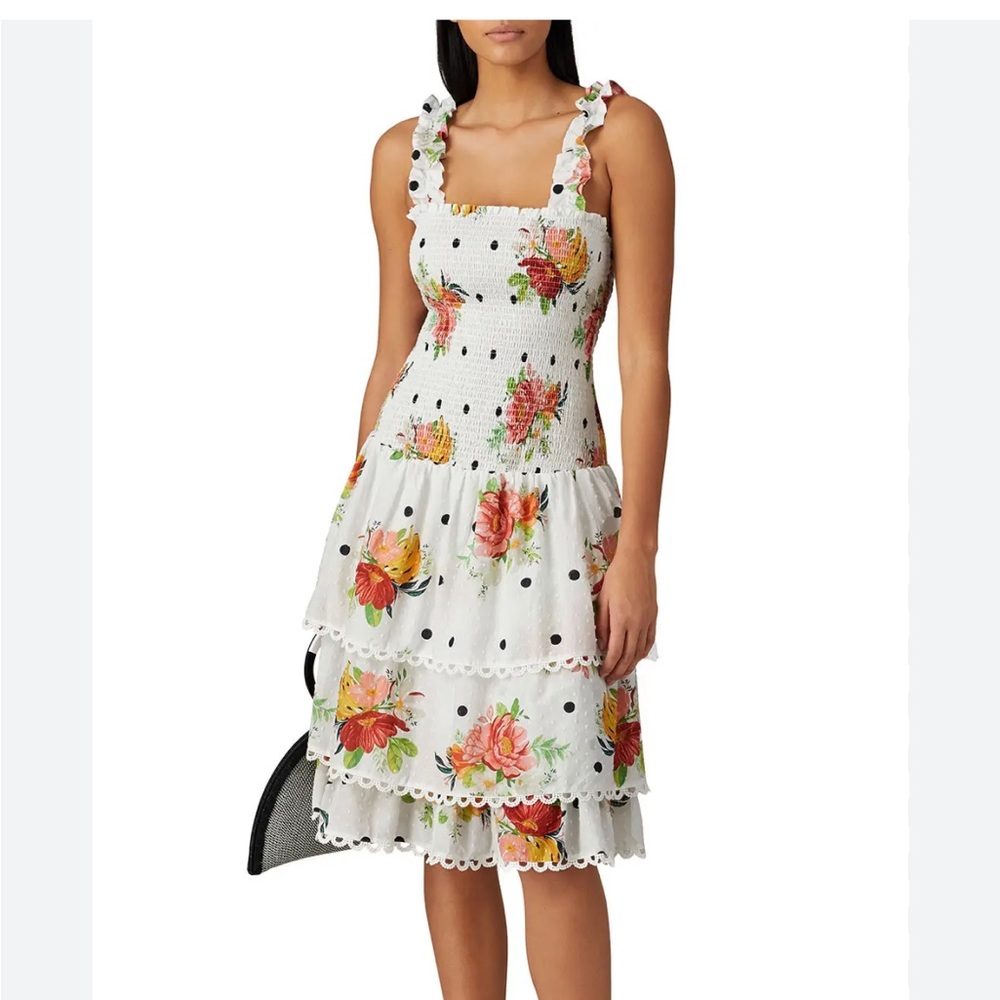 FARM Rio Floral Polka Dot Dress